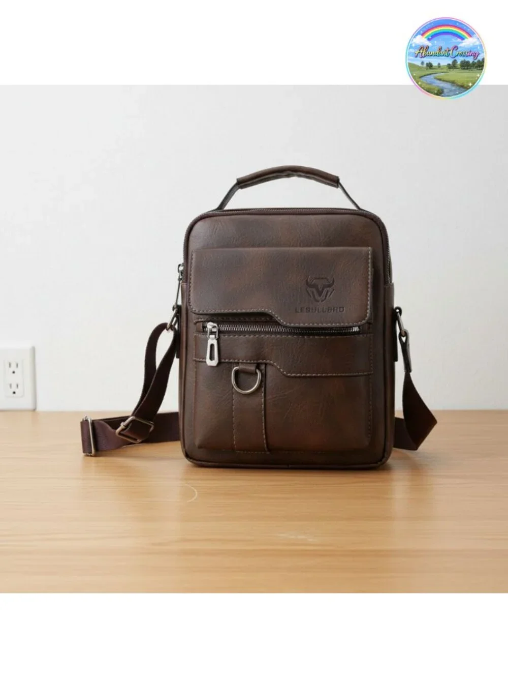 Men's PU Leather Crossbody Shoulder Bag Messenger Sling Business